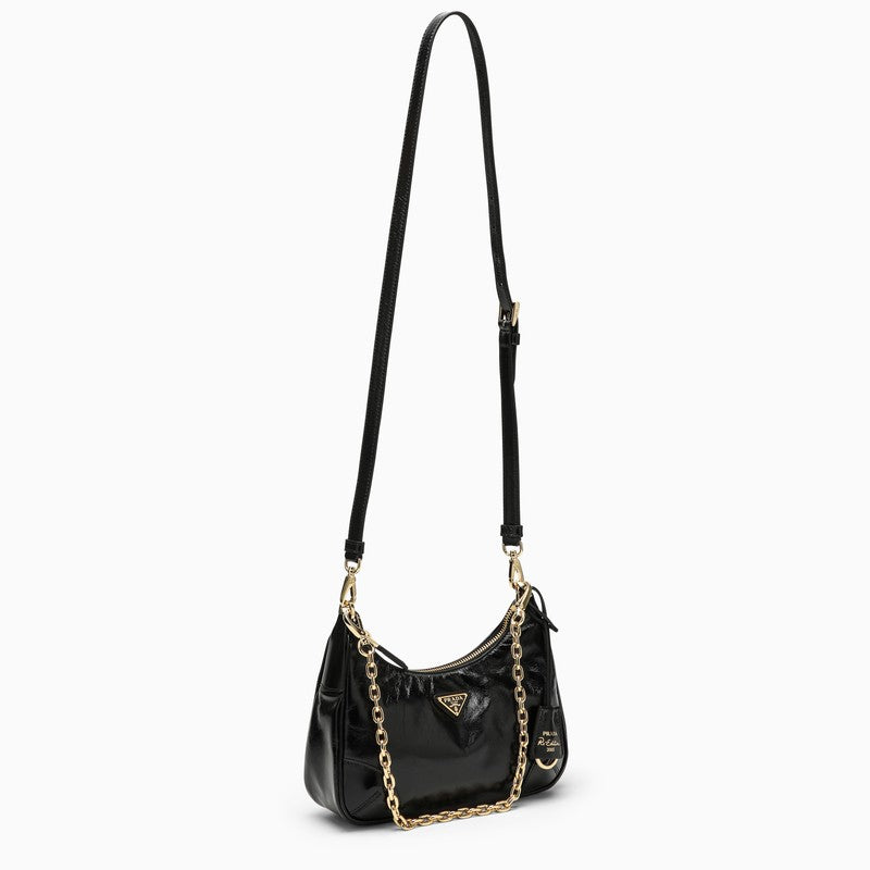 Prada Re-Edition 2005 Black Patent Leather Bag Women