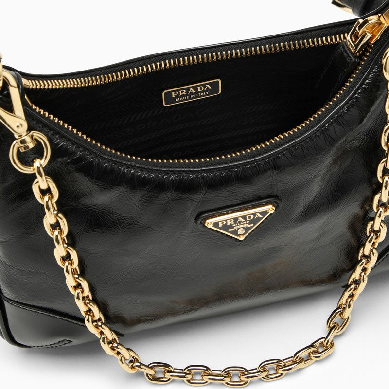 Prada Re-Edition 2005 Black Patent Leather Bag Women