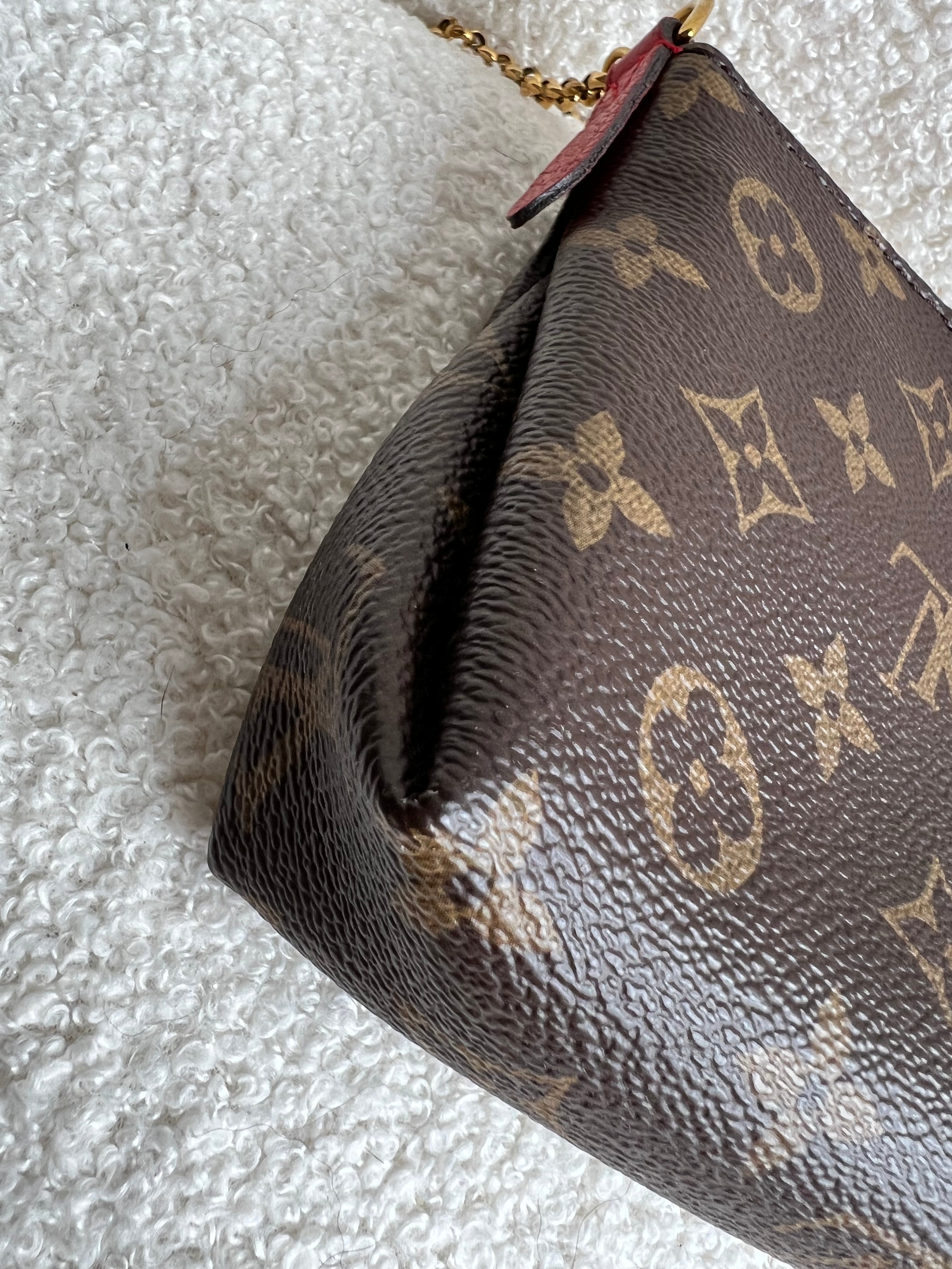 Louis Vuitton Red and Monogram Pallas Pochette