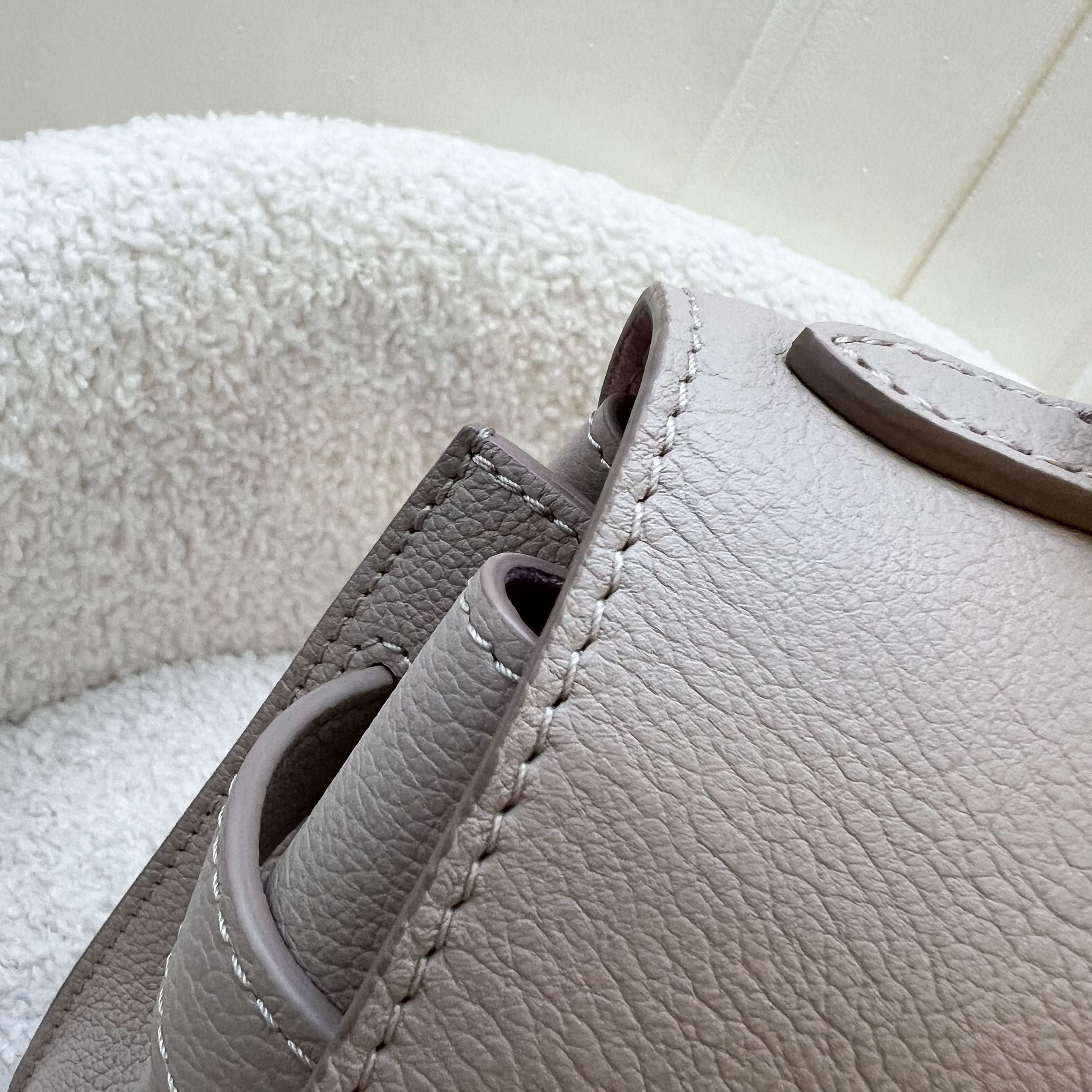 Lv Lockme Ever Mini in Greige Grained Calfkin and LGHW
