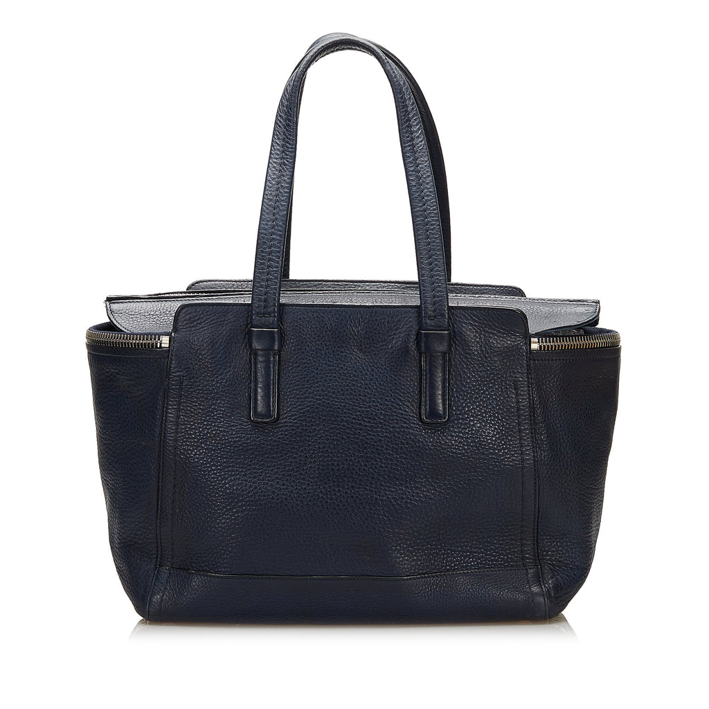 Blue Ferragamo Gancini Leather Tote Bag