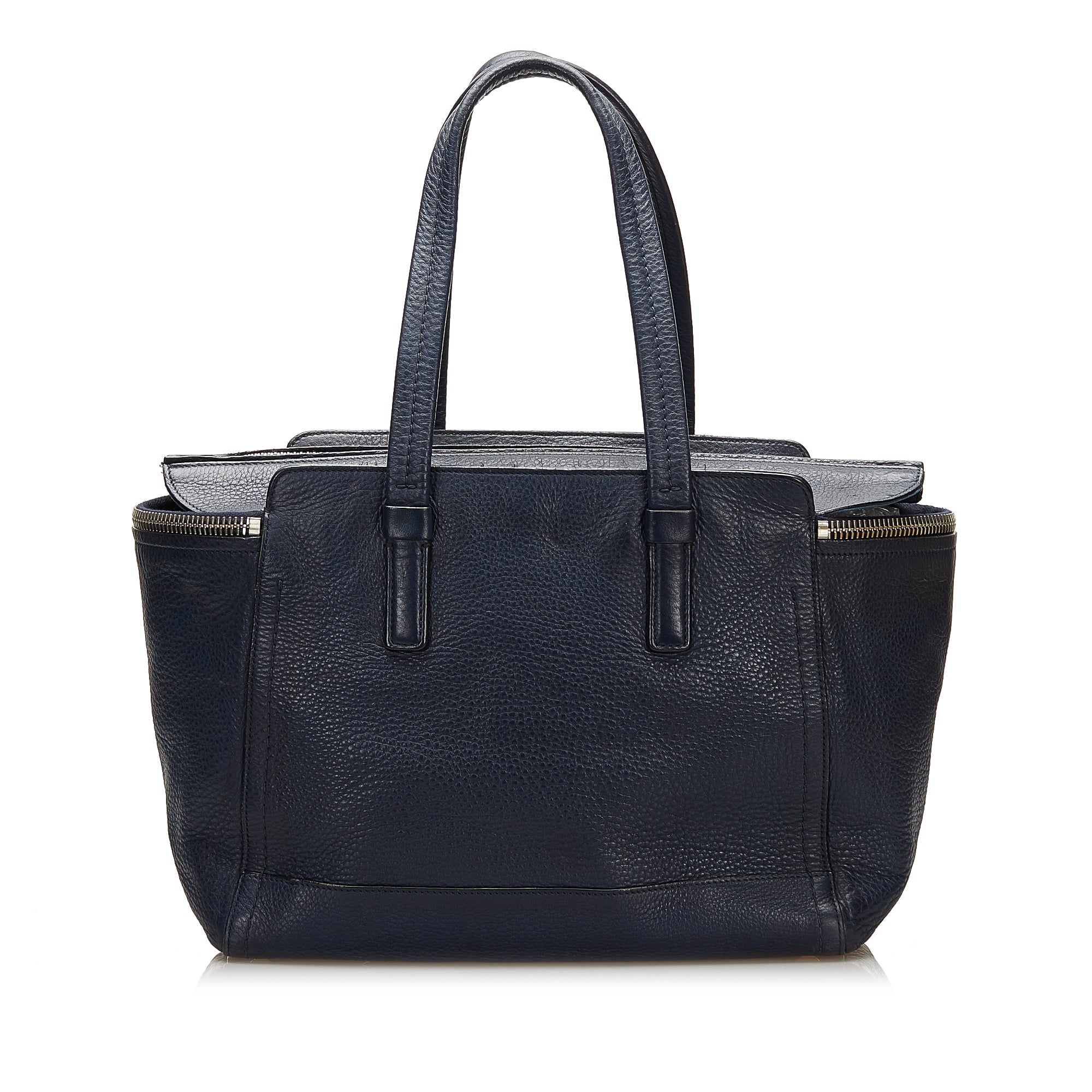 Blue Ferragamo Gancini Leather Tote Bag