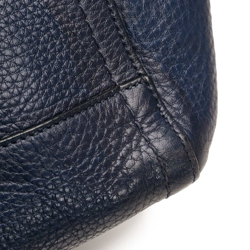 Blue Ferragamo Gancini Leather Tote Bag