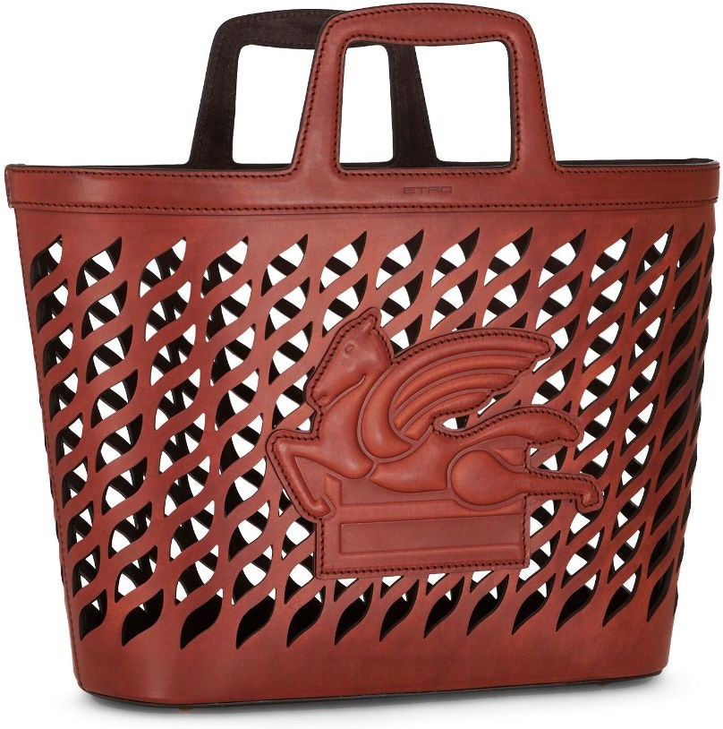 PERFORATED LEATHER SHOPPING BAG