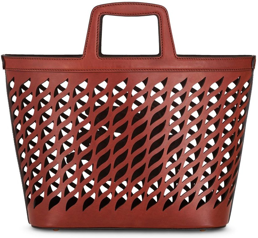 PERFORATED LEATHER SHOPPING BAG