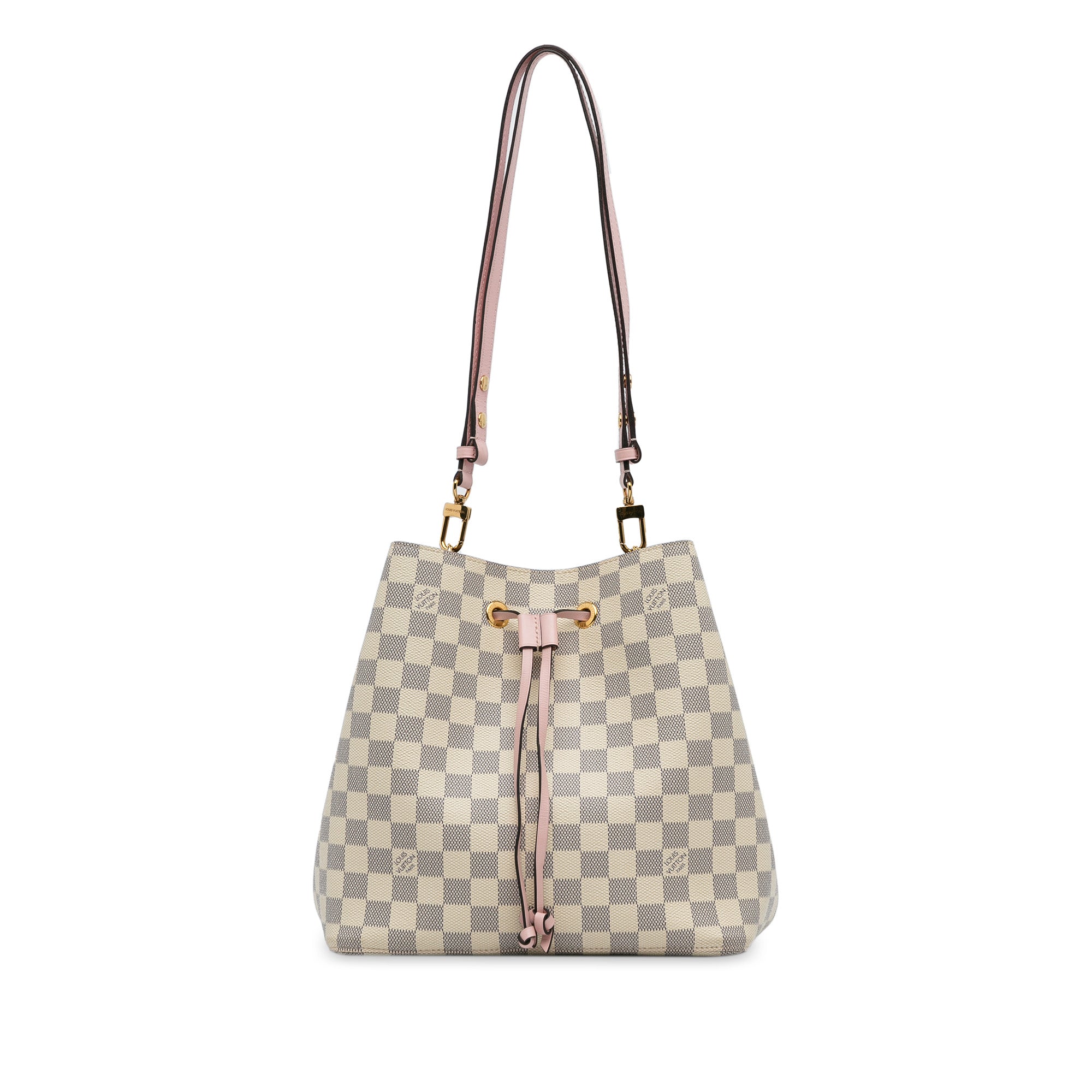 White Louis Vuitton Damier Azur Neonoe Bucket Bag