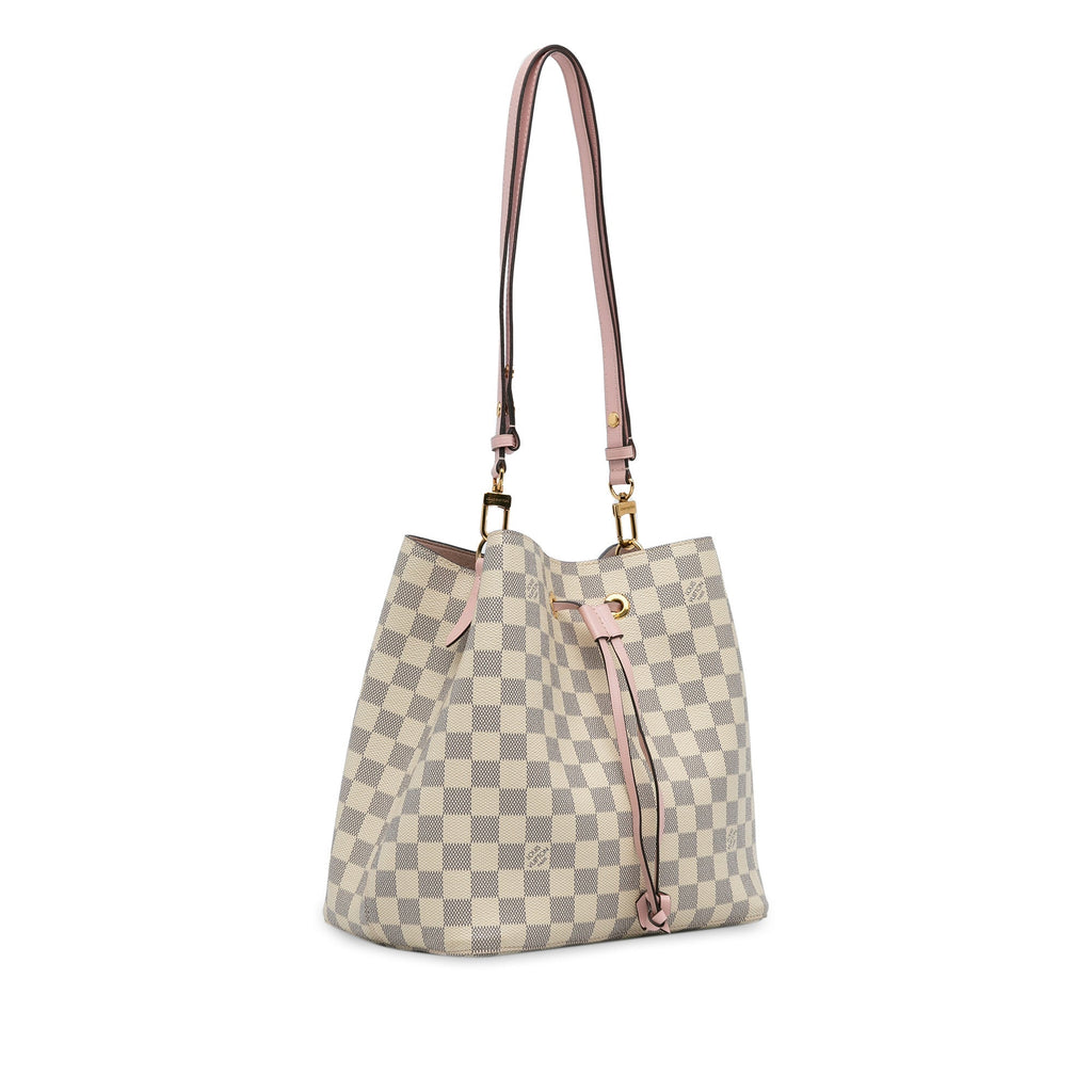 White Louis Vuitton Damier Azur Neonoe Bucket Bag