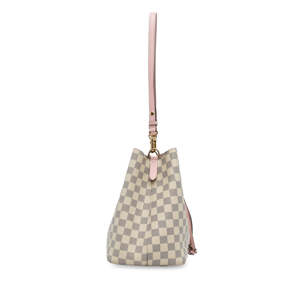 White Louis Vuitton Damier Azur Neonoe Bucket Bag
