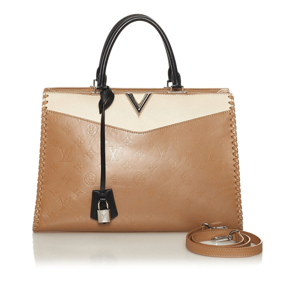 Tan Louis Vuitton Monogram Cuir Plume Very Zipped