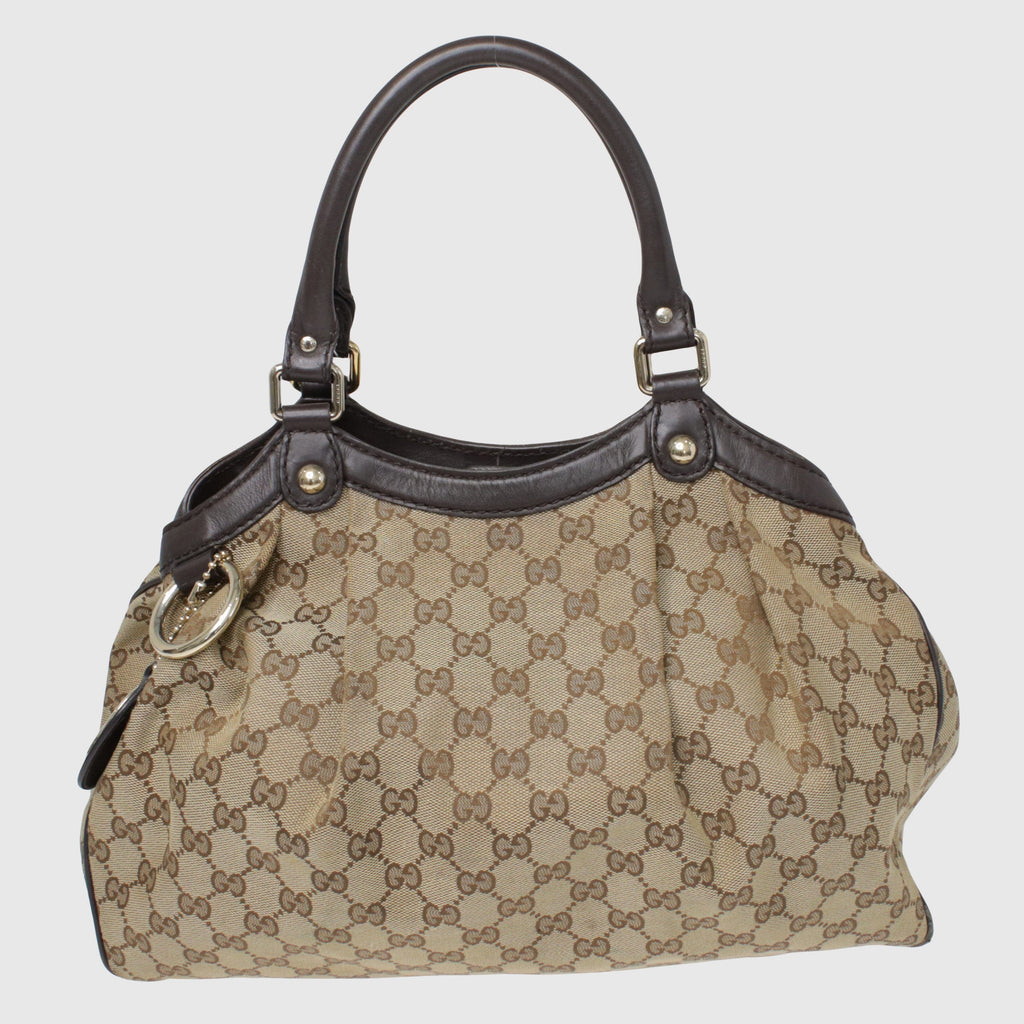 Brown Small GG Canvas Tote Bag