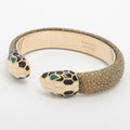 Bvlgari Serpenti Forever Enamel & Galuchat Leather Open Cuff Bracelet