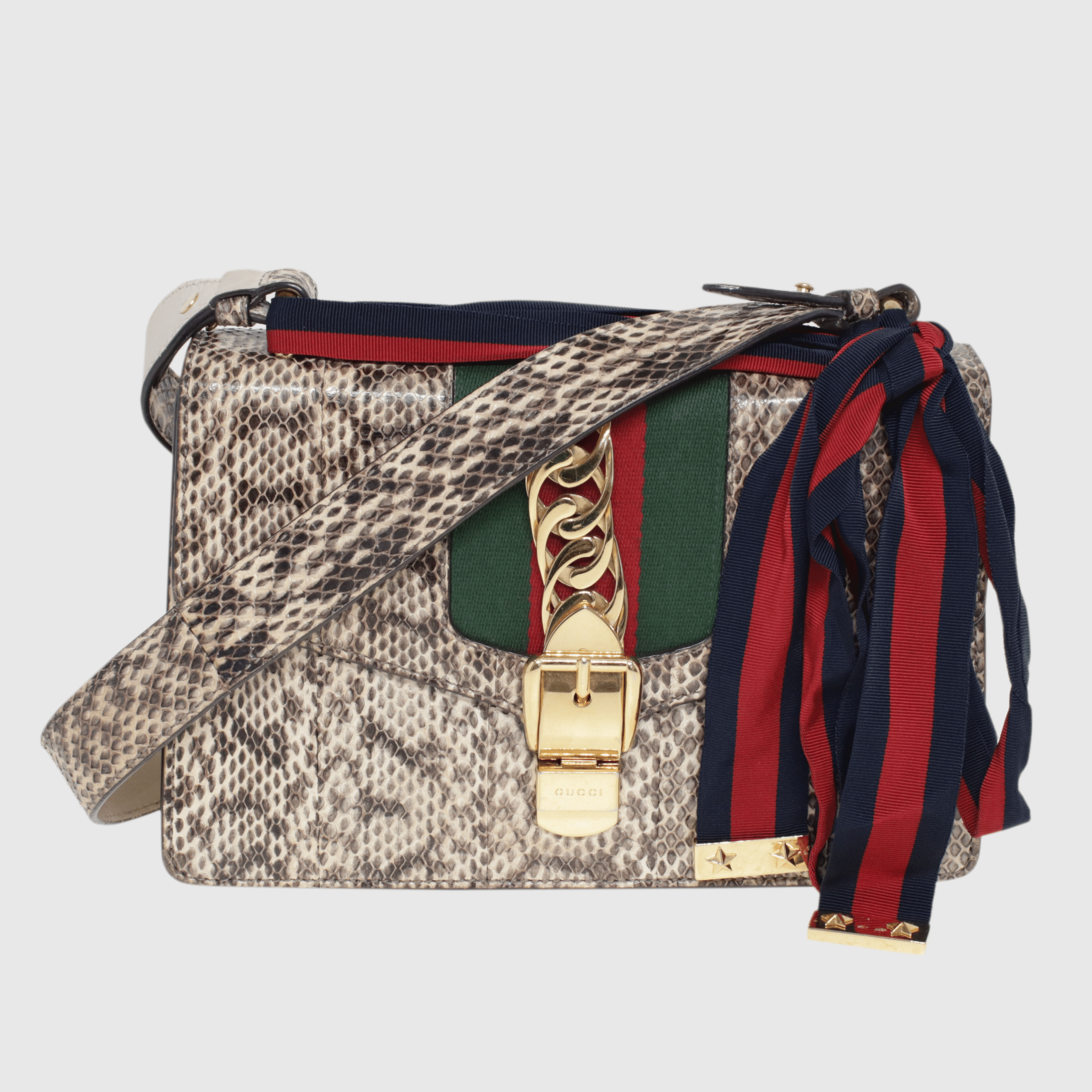 Multicolor Snakeskin Small Sylvie Shoulder Bag