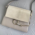 Chloe Faye Shoulder Bag Studded Leather and Suede Medium