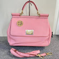 Dolce & Gabbana Sicily Leather Crossbody Bag Pink