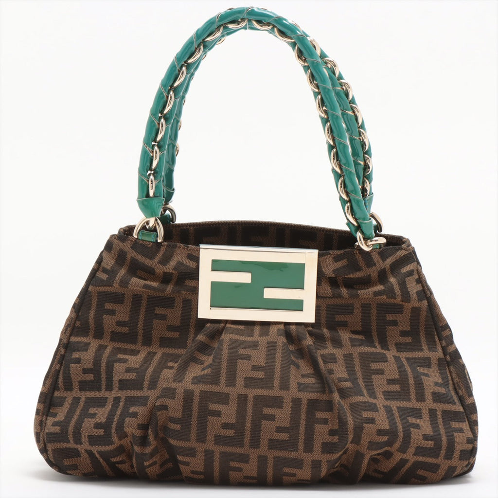 Fendi Zucca Canvas Handbag Brown and Green