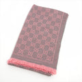 Gucci GG Wool Scarf Pink x Gray
