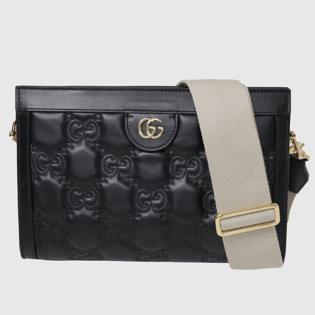 Black Small GG Embossed Matelasse Shoulder Bag