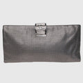 Metallic Silver Laser Etched Clutch