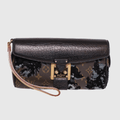 Brown/Black Monogram Limited Edition Fleur De Jais Manege Clutch