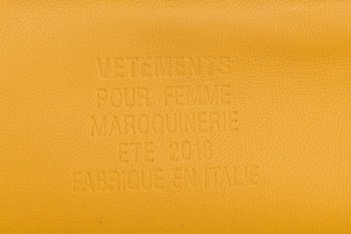 Vetements Yellow Leather Shoulder Monogram Bag