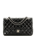 CHANEL Classic Double Flap Bag Quilted Patent Medium