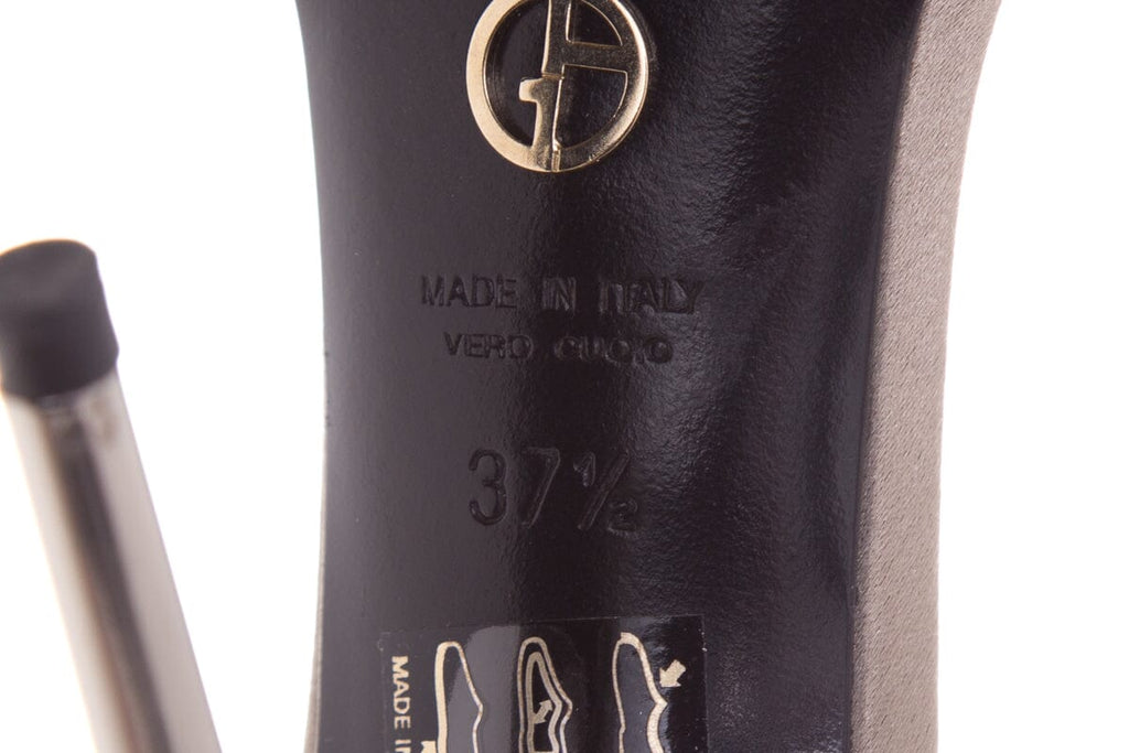Giorgio Armani Silver Lace Detail Heels SZ 37
