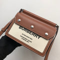 GLAMI Mini Horseferry Print Title Bag With Pocket Detail Malt Brown For Women, Bags 7.5in/19cm 80146111