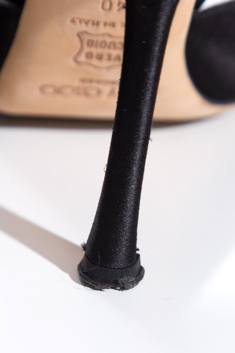 Jimmy Choo Black Satin Heels SZ 40