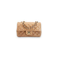 Chanel Quilted Light Beige Lambskin Mini Classic Rectangular Flap Bag