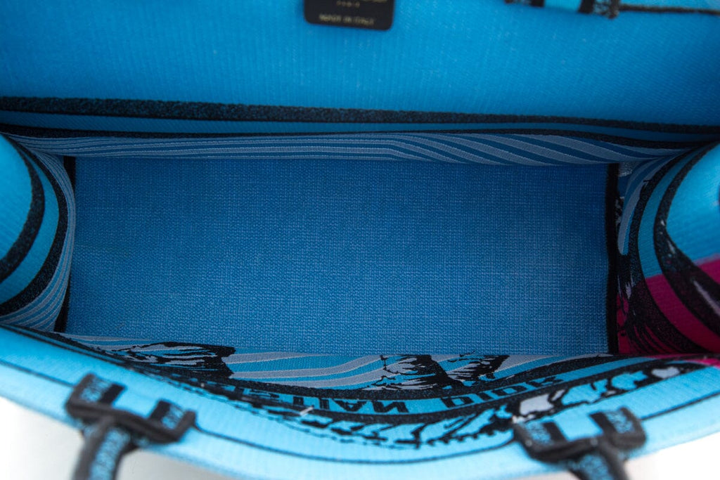 Christian Dior Pink &  Blue Zebra Printed Book Tote
