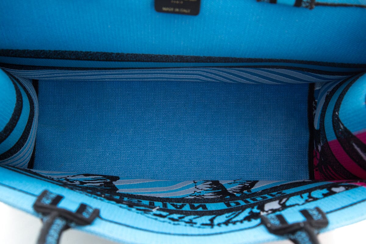 Christian Dior Pink &  Blue Zebra Printed Book Tote