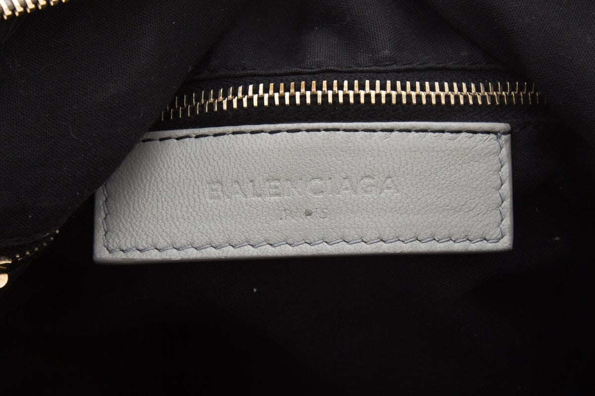 Balenciaga Dove Grey "Metallic Edge Medium City Bag" Cross-Body