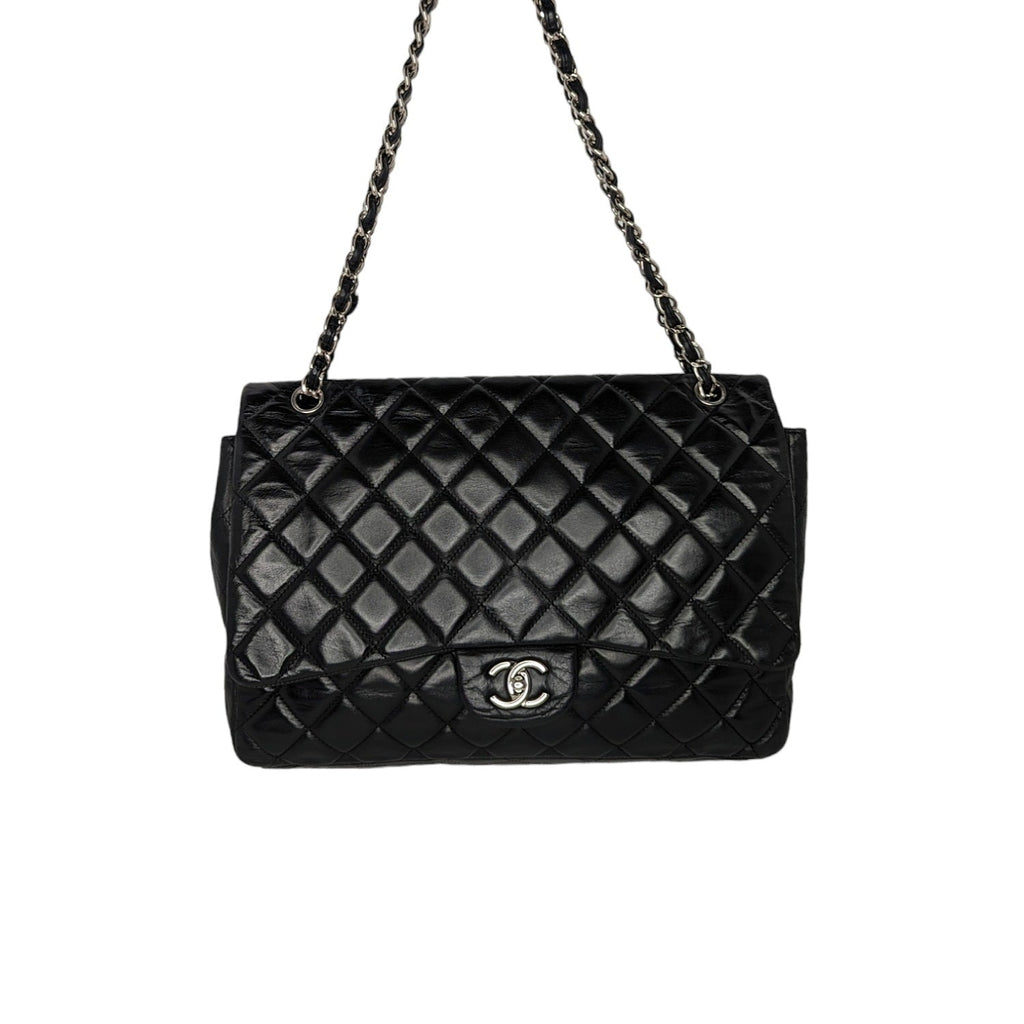Chanel Lambskin Quilted Maxi Classic Single Flap Black