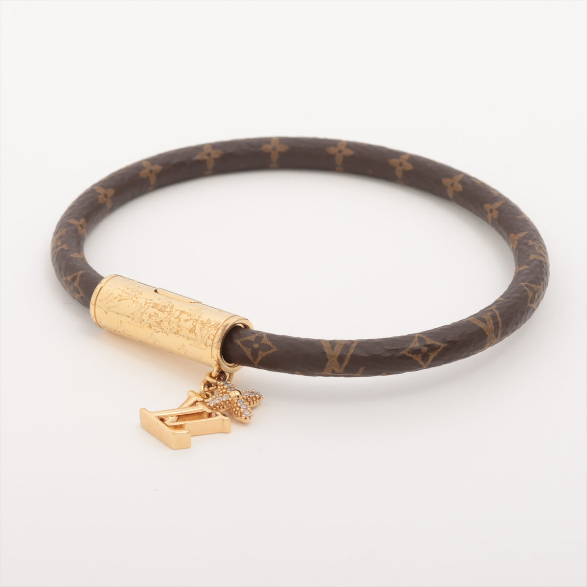 Louis Vuitton M1035 Armband LV Push BC1253 Armband GP  Line Stone × Leather G × Brown