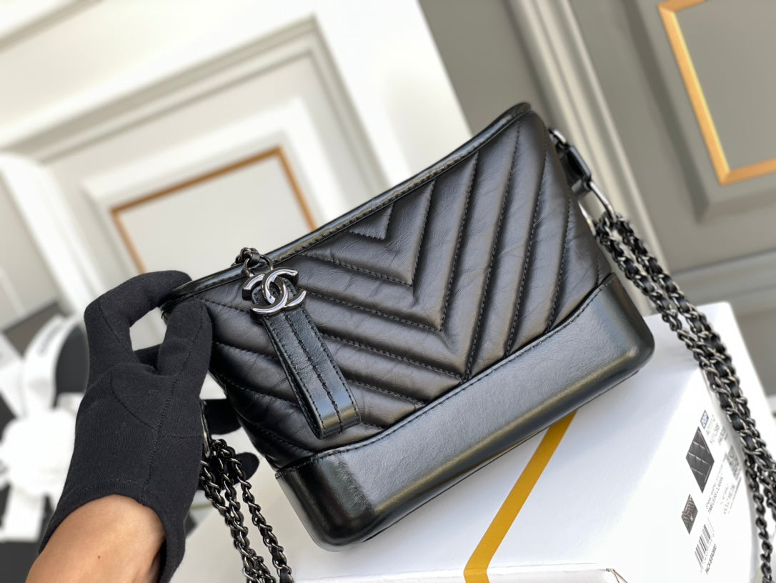 CHL CO-CO Gabrielle Hobo Bag Black For Women 7.8in/20cm
