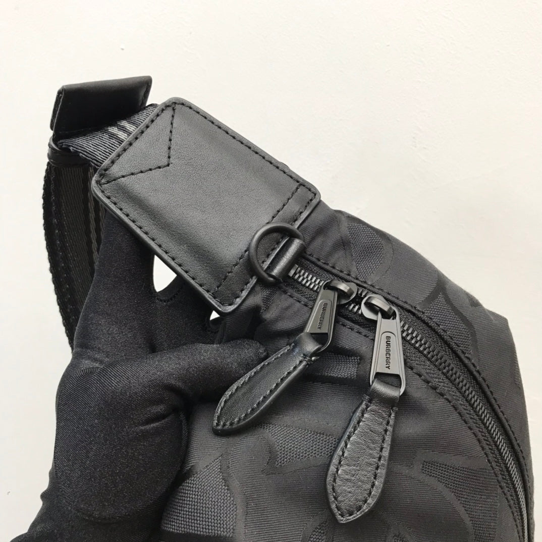 GLAMI Monogram Recycled Polyester Sonny Bum Bag Black For Men, Bags 12.2in/31cm