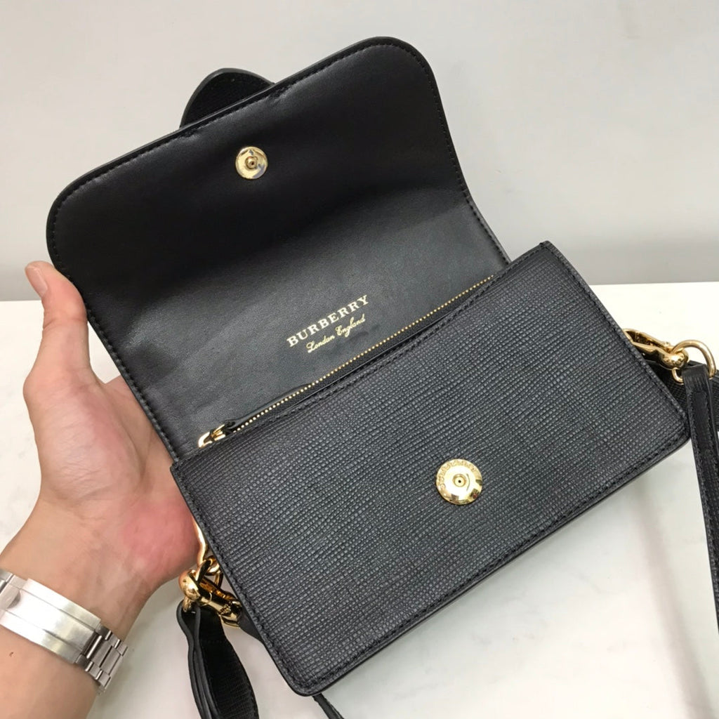 GLAMI Small Bridle House Check And Buckle Crossbody Black For Women, Bags 7.8in/20cm