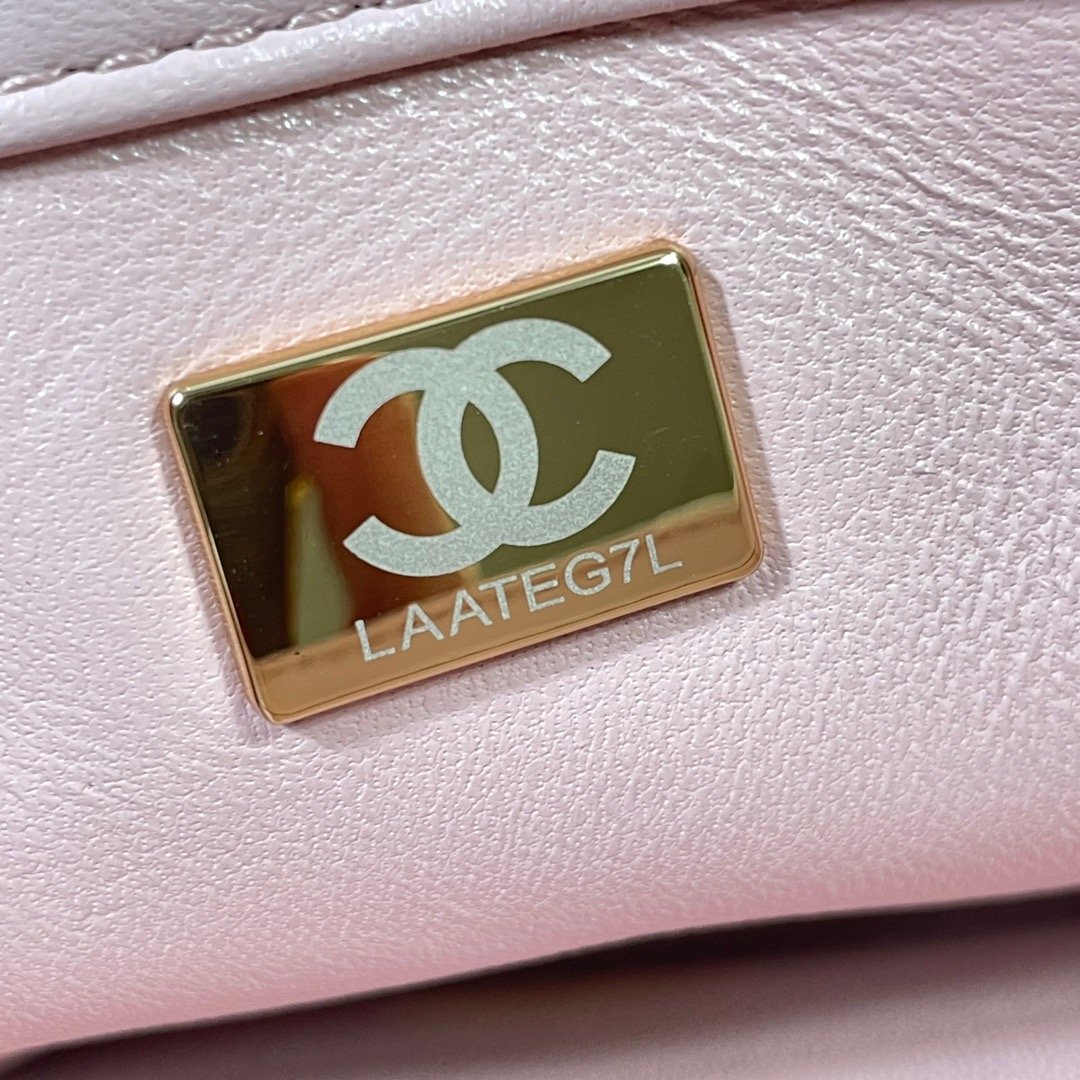 CHLLarge Flap Bag Gold Hardware PiNike For Women, Women’s Handbags, Shoulder Bags 9.1in/23cm AS3367