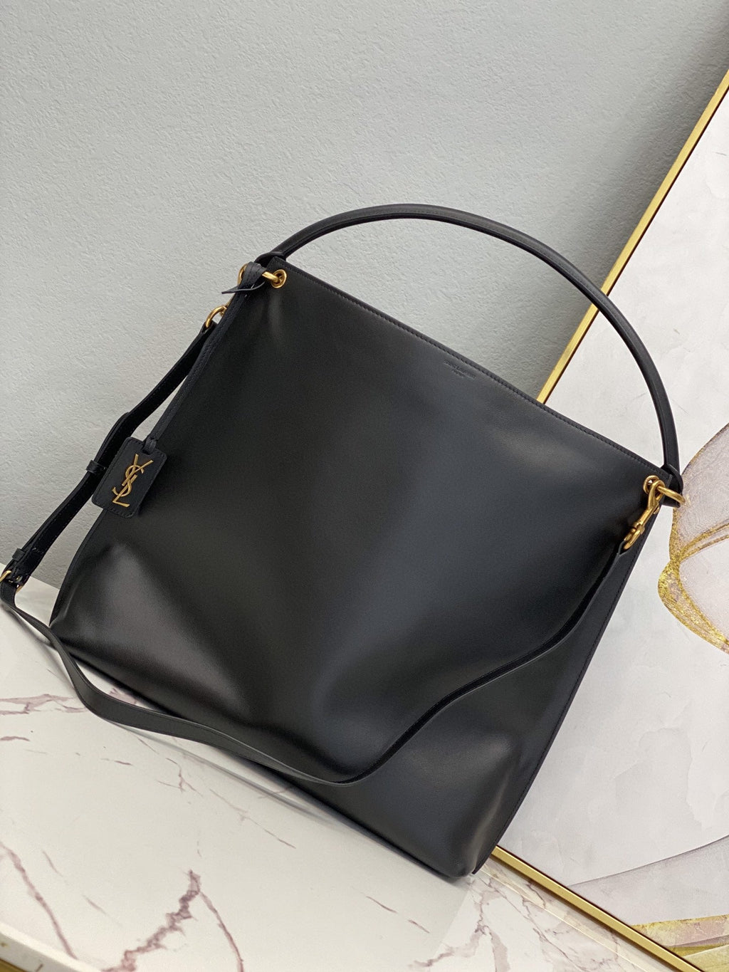 GLAMI Shopping N/S In Supple Black For Women 13.7in/35cm YSL 600306CSV0J1000