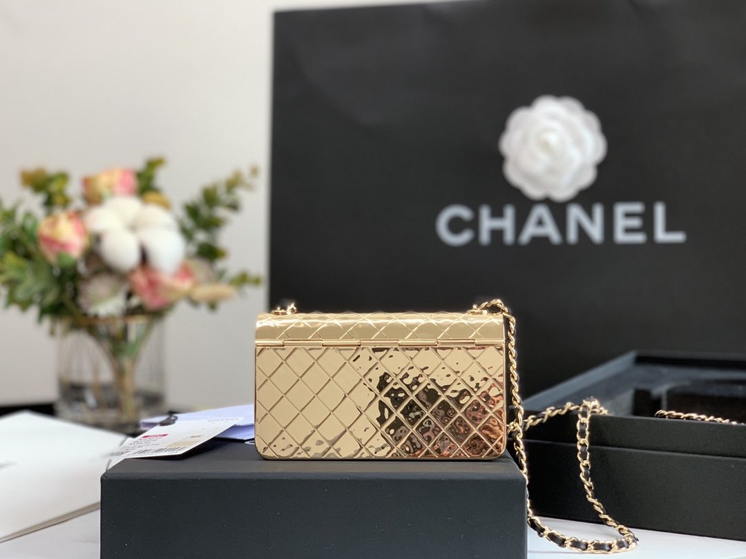 CHL Evening Flap Small Gold Bag For Women 12cm/4.5in