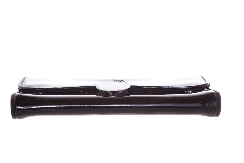 Christian Louboutin Black Patent Logo Medallion Clutch