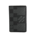 Louis Vuitton N60431 Damier Graphite 3D Black Card Case Passcase Small Lace Mens Beauty