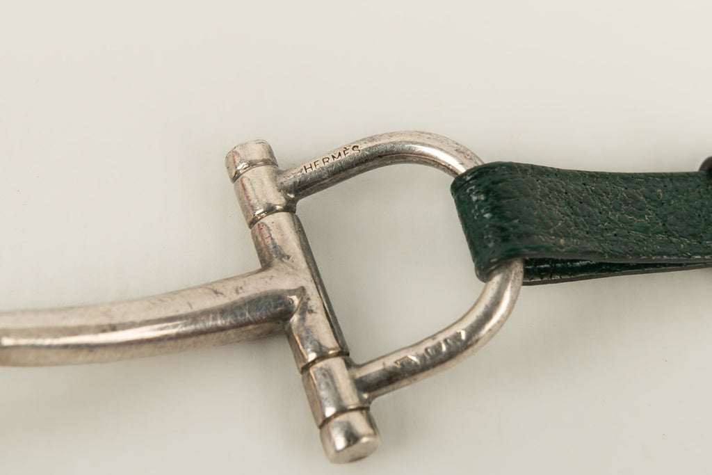 Bracelet en cuir et argent HermÃƒÆ’Ã‚Â¨s