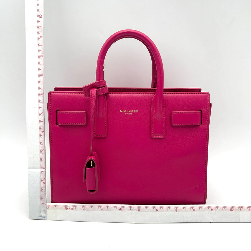 SAINT LAURENT Calfskin Nano Sac De Jour Bubblegum LA8543