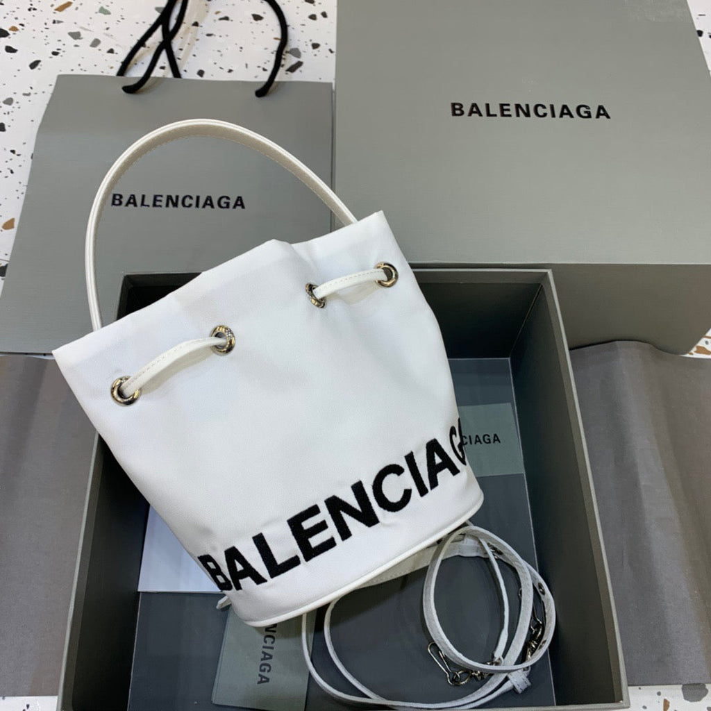 Balen Le Cagole MeGLAMIum Bucket Bag In White, For Women,  Bags 11.8in/30cm