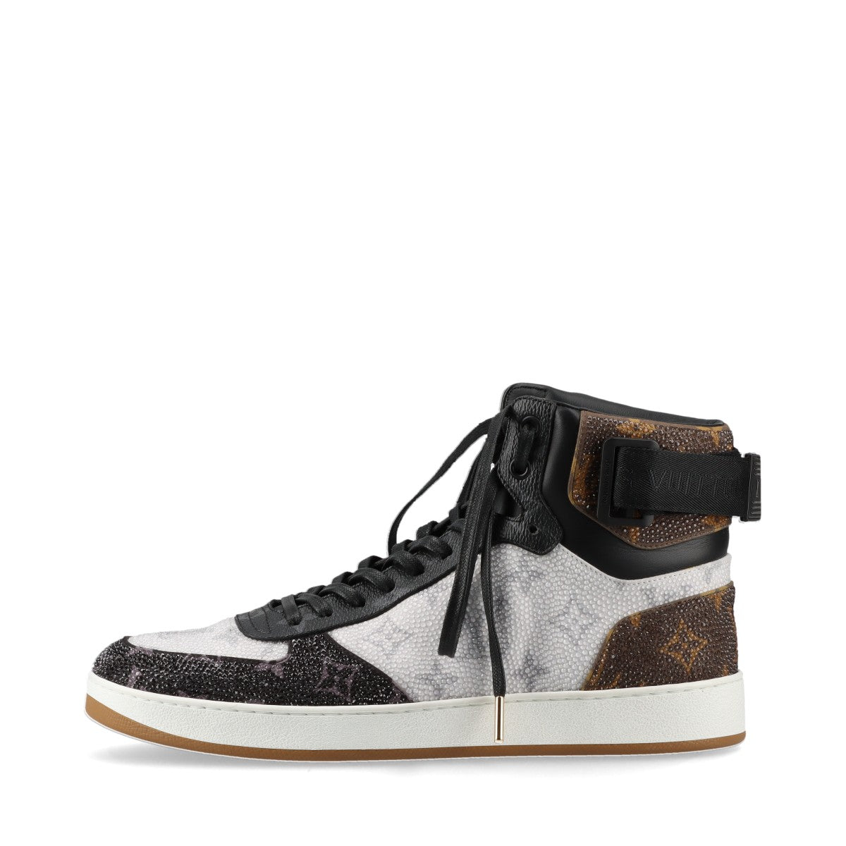 Louis Vuitton Rivoli Line 18 Years PVC Leather High-Cut Sneaker UK6 Men Black× White MS1108 Monogram Swarovski ing