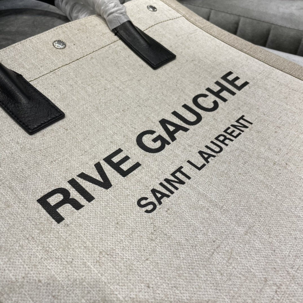 GLAMI Rive Gauche North/South Tote Bag In Printed Linen For Women 15.3in/39cm YSL 632539FAABR9083