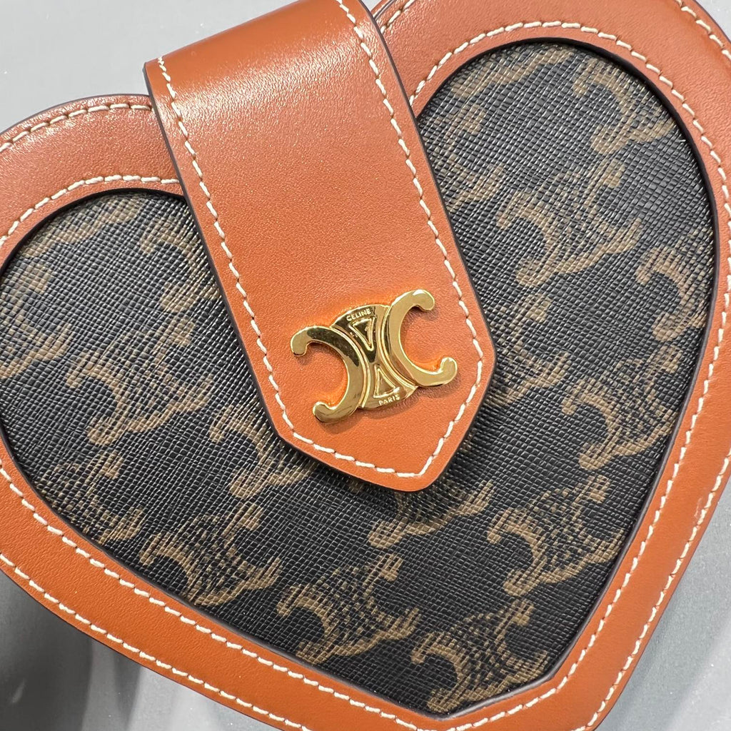 GLAMI Heart Tambour In Triomphe Canvas Tan For Women 6in/15cm 198212BZJ.04LU