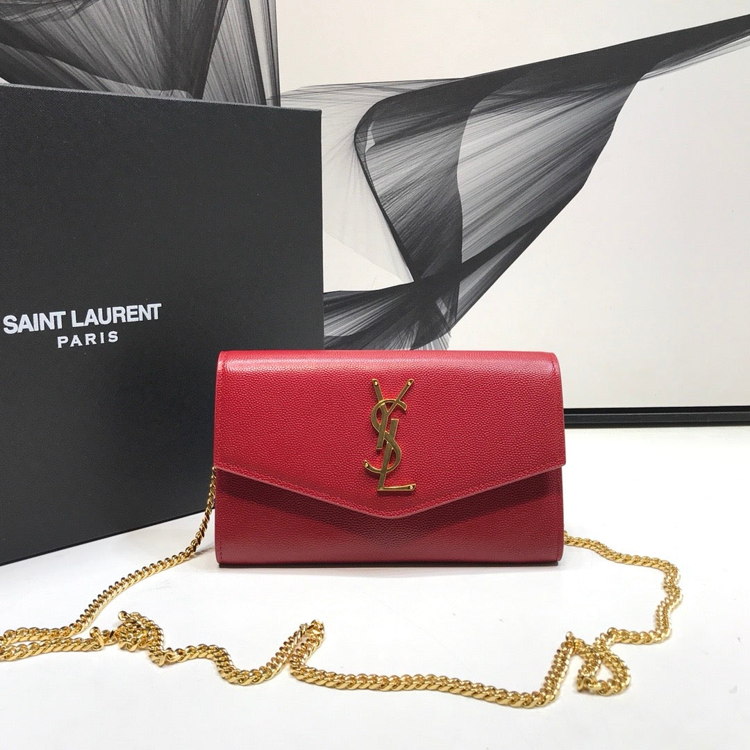 GLAMI Uptown Chain Wallet Red For Women 7.4in/19cm YSLÃ‚Â 