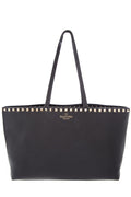 Valentino Black Small Leather Rockstud Tote
